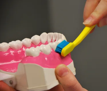 Image d'une brosse à dents, symbole de l'hygiène bucco-dentaire, avec des poils souples pour un nettoyage optimal des dents et des gencives.